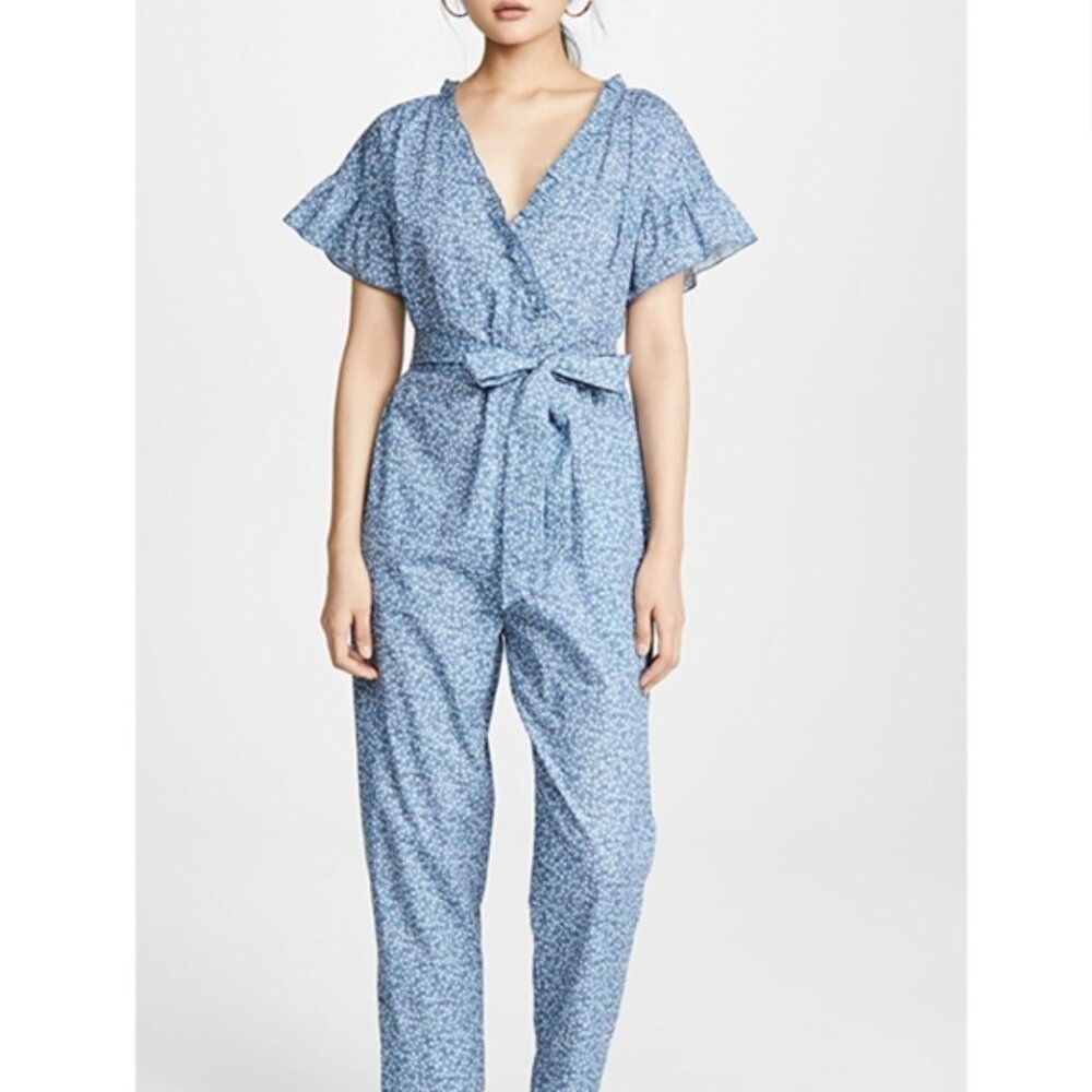 NEW NWT Hatch Maternity Victoria Jumpsuit Blue Floral - size 0/XS